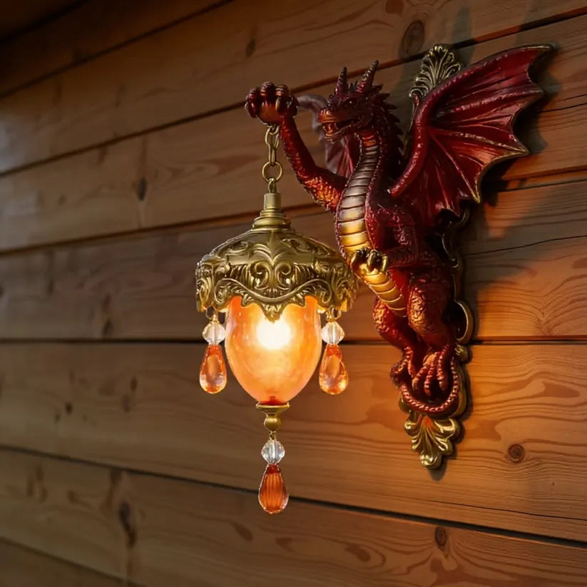 🔥HOT SALE 49% OFF-🐉 Crimson Dragon Wall Lantern