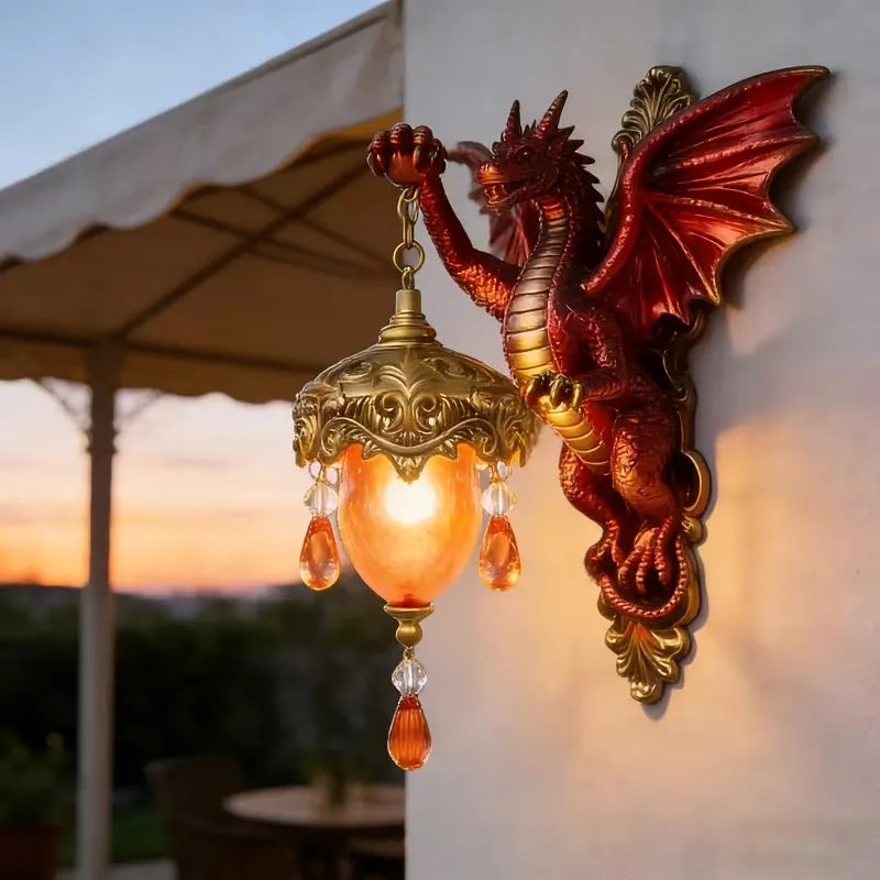 🔥HOT SALE 49% OFF-🐉 Crimson Dragon Wall Lantern